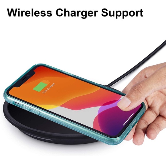 JJGoo iPhone 11 Case, GREEN GLITTER, Flexible Cases for Women Girls (6.1 inch) - Picture 7 of 7